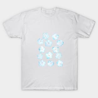 Blue Nemophila Flower pattern T-Shirt